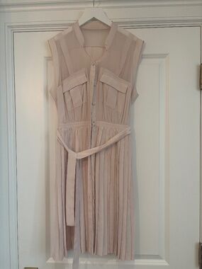 Blush Sheet Pleated Midi Dress